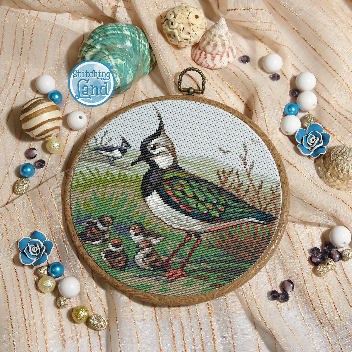 Northern Lapwing Cross Stitch Pattern