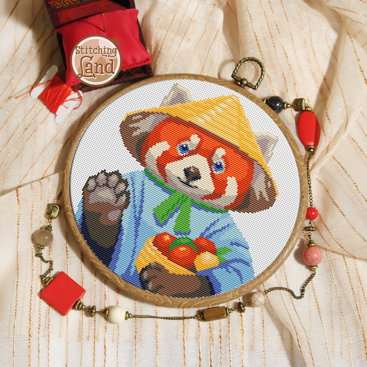 Red Panda San Cross Stitch Pattern