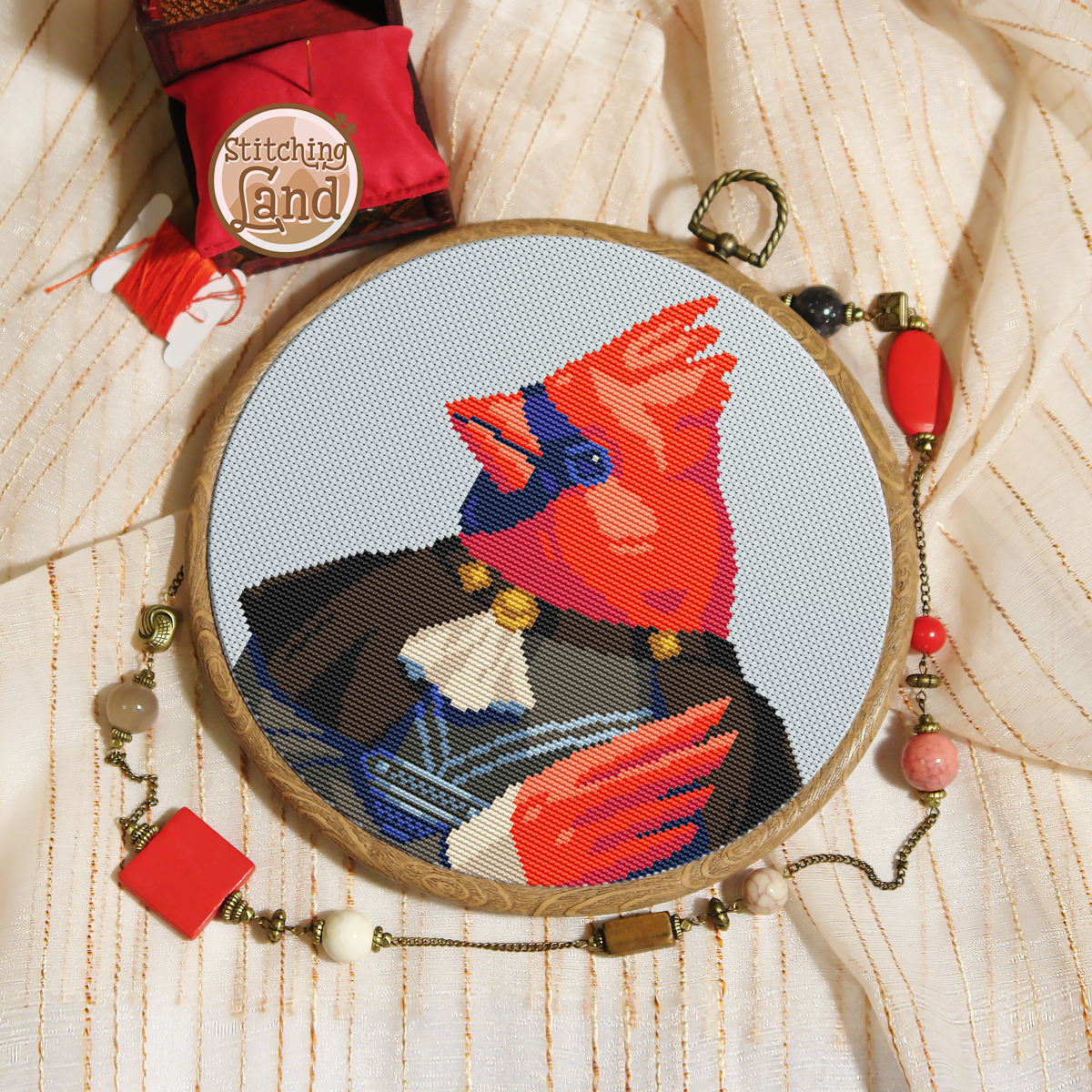 Sir Cardinalis Cross Stitch Pattern