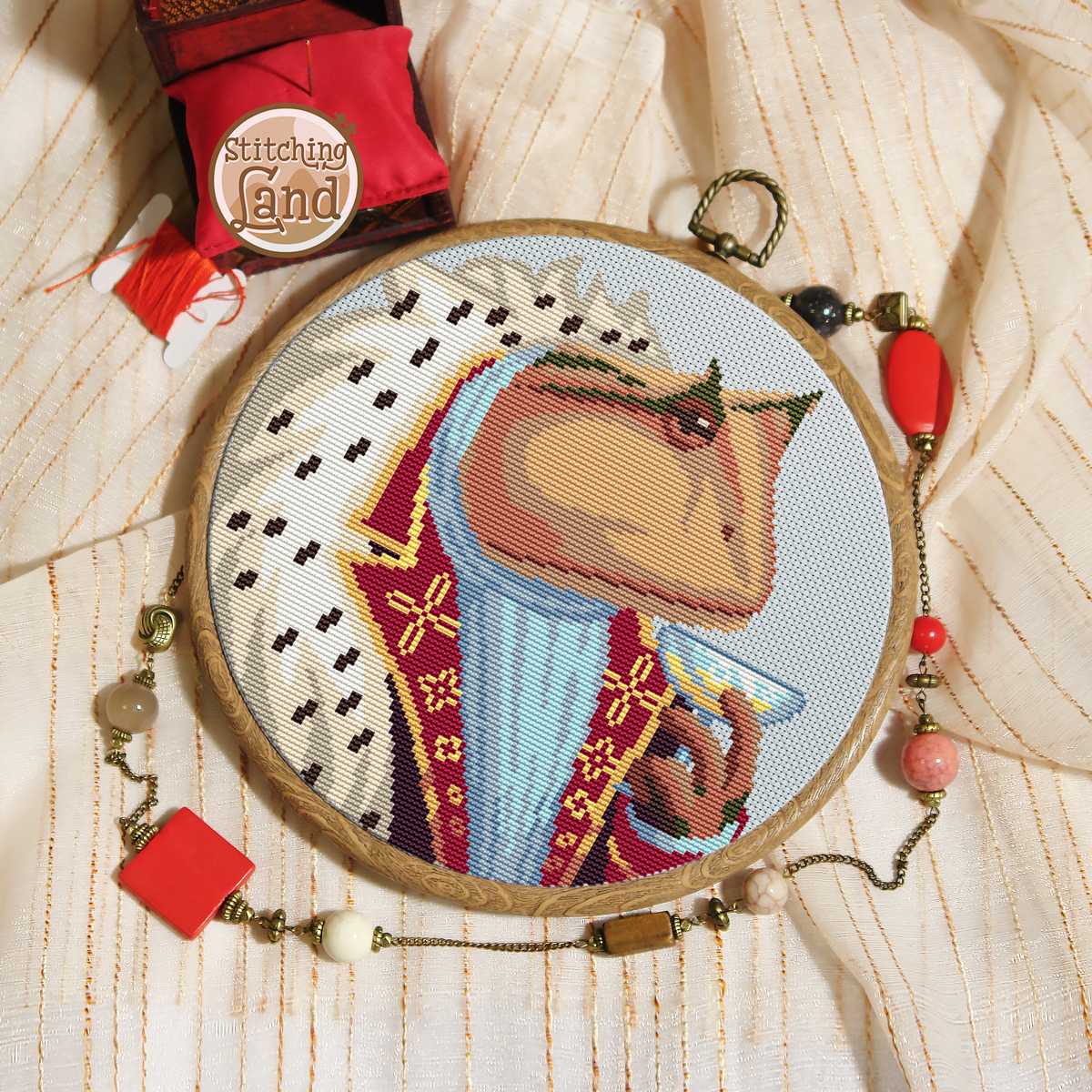 Sir Horned Frog Cross Stitch Pattern