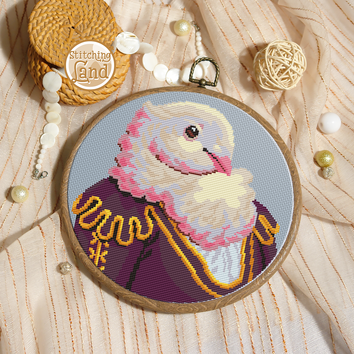 Sir Pigeon Cross Stitch Pattern