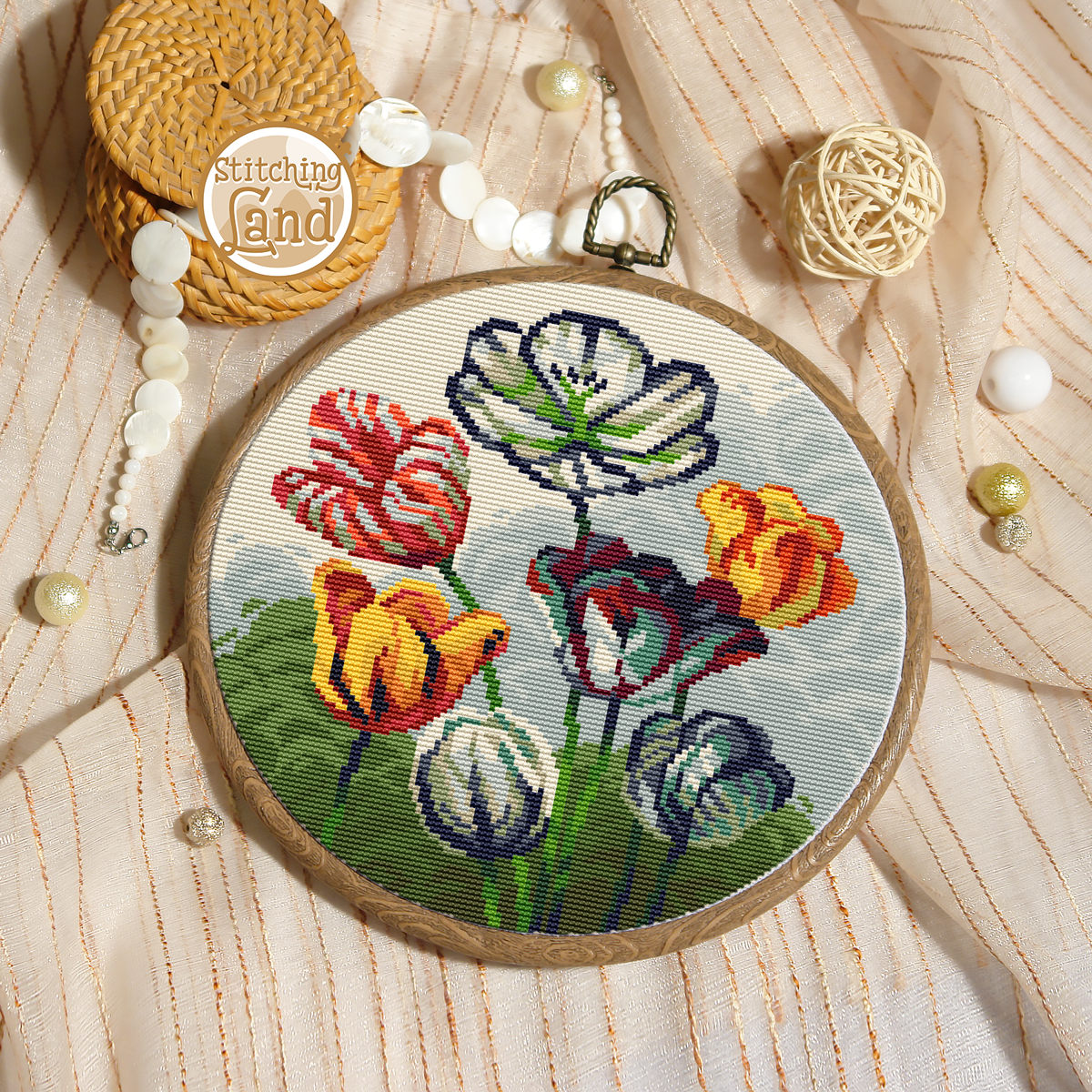 Tulips Cross Stitch Pattern
