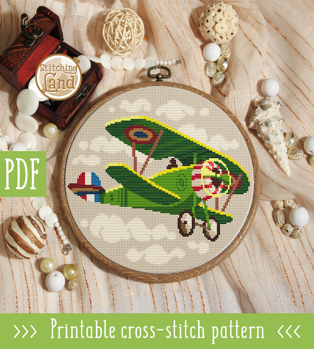 Airplane Cross Stitch Pattern
