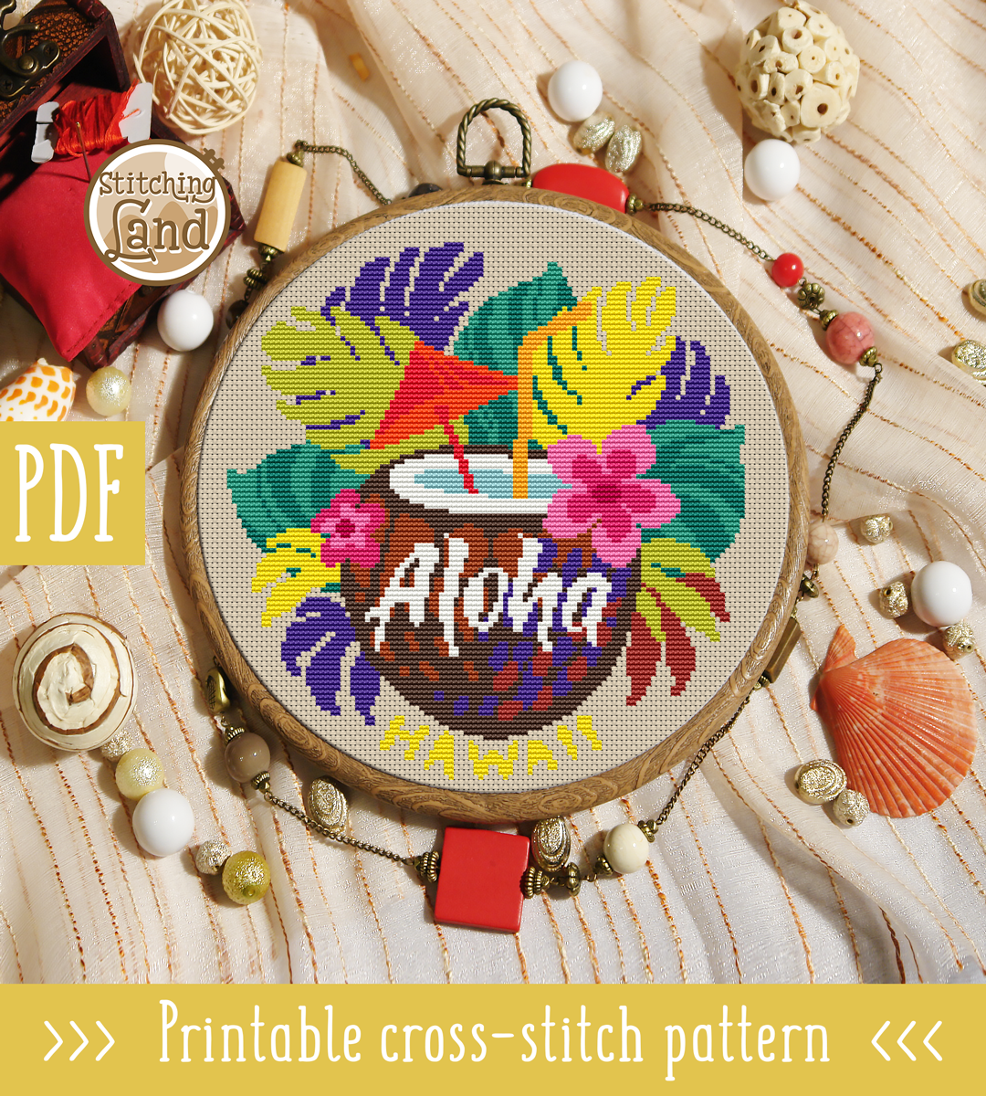 Aloha Cross Stitch Pattern