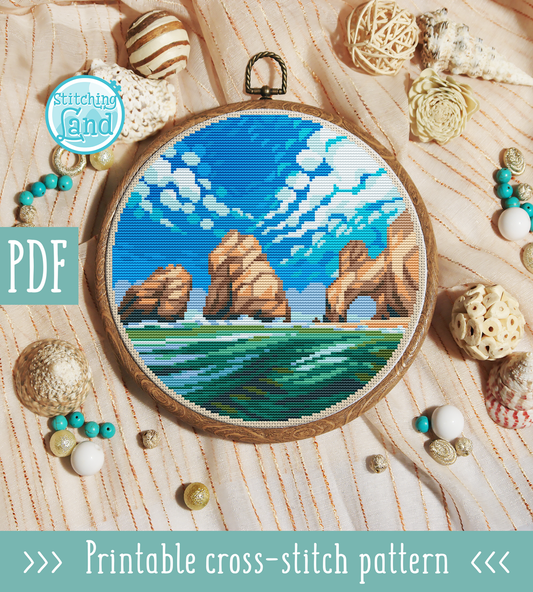 Arch Cabo San Lucas Cross Stitch Pattern