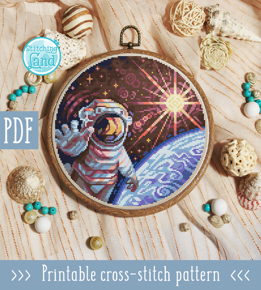 Astronaut II Cross Stitch Pattern