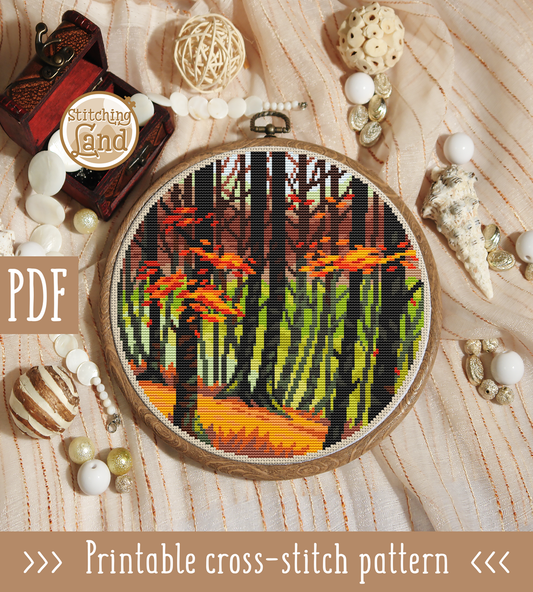 Autumn Forest Cross Stitch Pattern