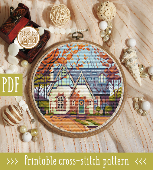 Autumn House Cross Stitch Pattern