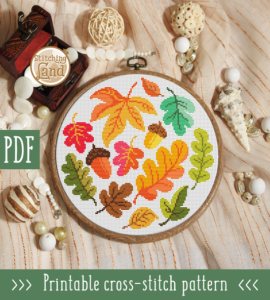 Autumn Leafs Cross Stitch Pattern