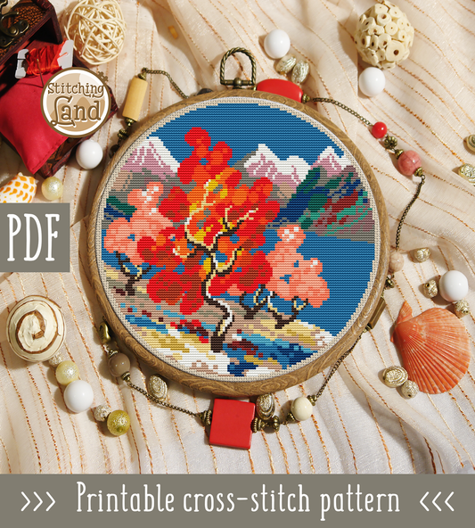 Autumn Tree Cross Stitch Pattern