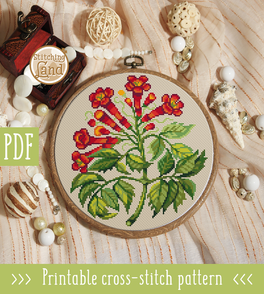Bignonia Cross Stitch Pattern