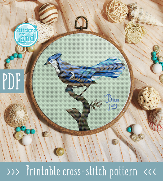 Blue Jay Cross Stitch Pattern