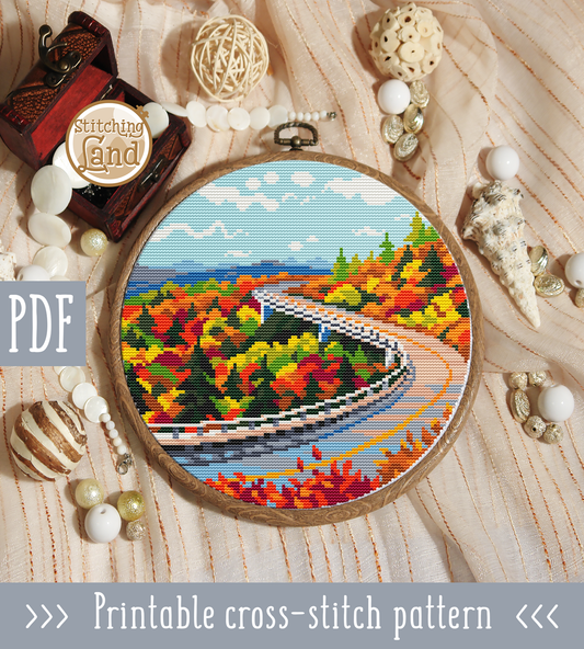 Blue Ridge Parkway Cross Stitch Pattern