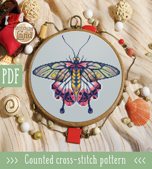 Bright Butterfly IX Cross Stitch Pattern