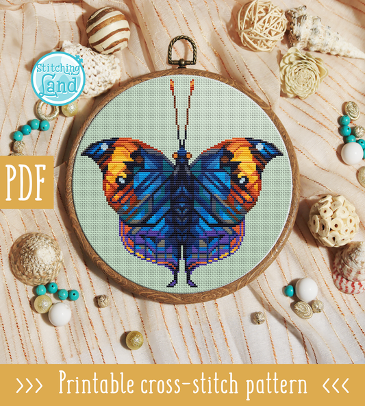 Bright Butterfly VI Cross Stitch Pattern