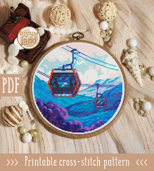 Cableway Cross Stitch Pattern