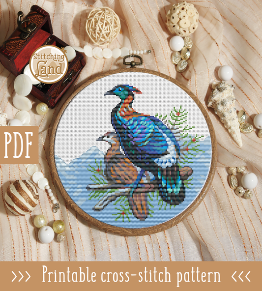 Chinese Monal Cross Stitch Pattern