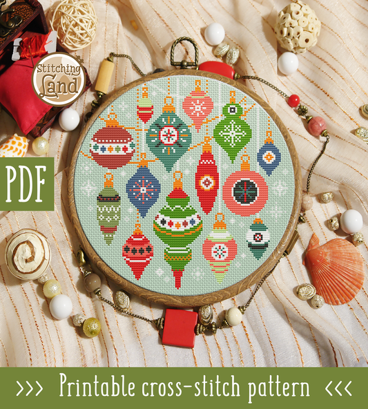 Christmas Balls Cross Stitch Pattern