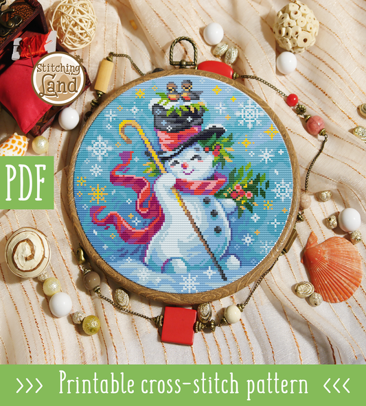Christmas Snowman Cross Stitch Pattern
