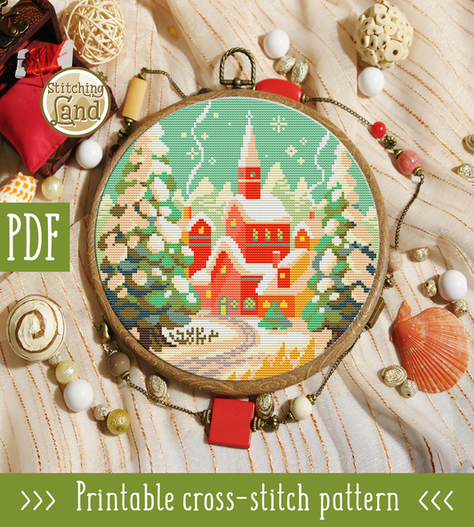 Christmas Town Cross Stitch Pattern