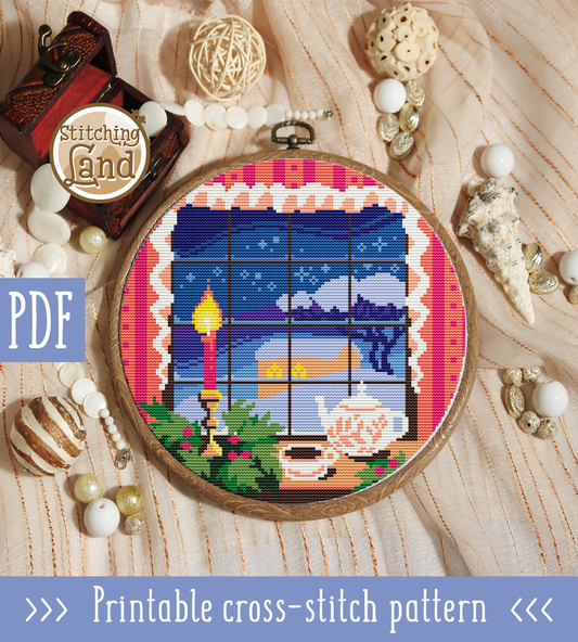 Christmas Window Cross Stitch Pattern