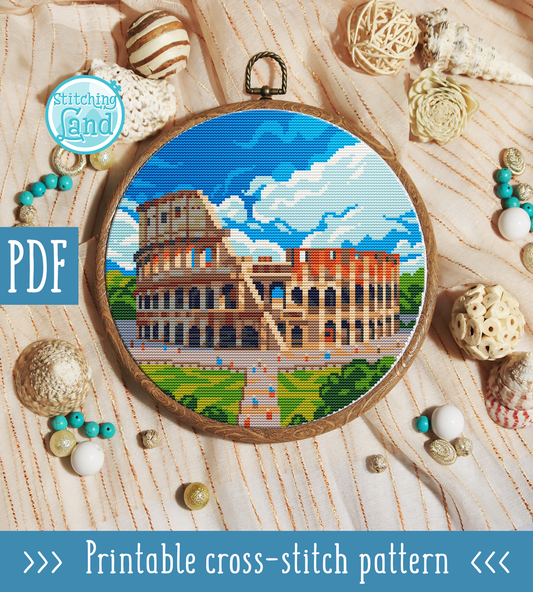 Coliseum Cross Stitch Pattern
