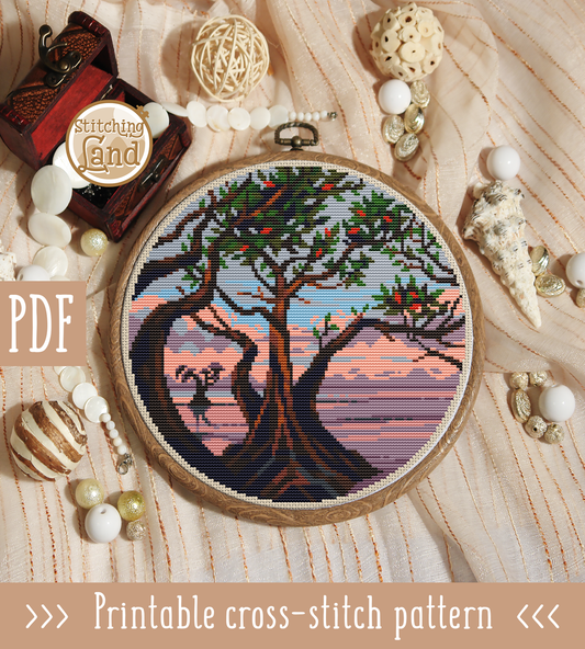 Dancing Trees Cross Stitch Pattern