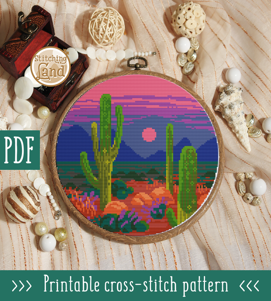 Desert Cross Stitch Pattern