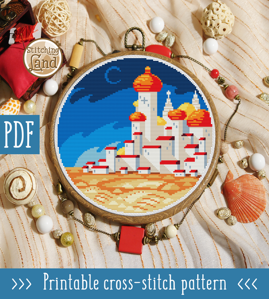 Desert City Cross Stitch Pattern