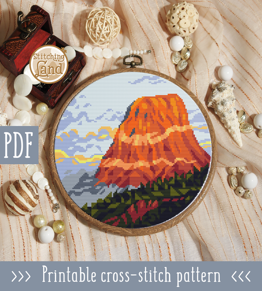 Devils Tower Cross Stitch Pattern
