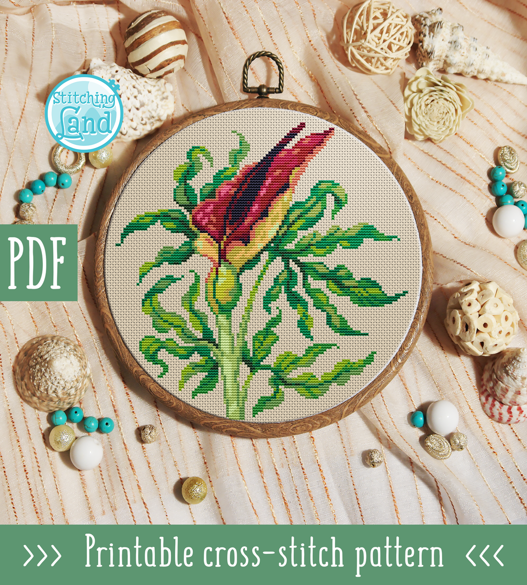 Dracunculus Cross Stitch Pattern