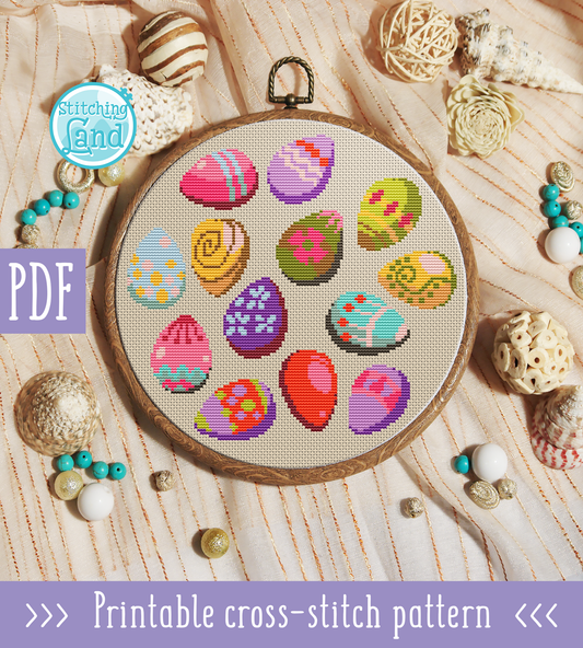 Easter Eggs Cross Stitch Pattern