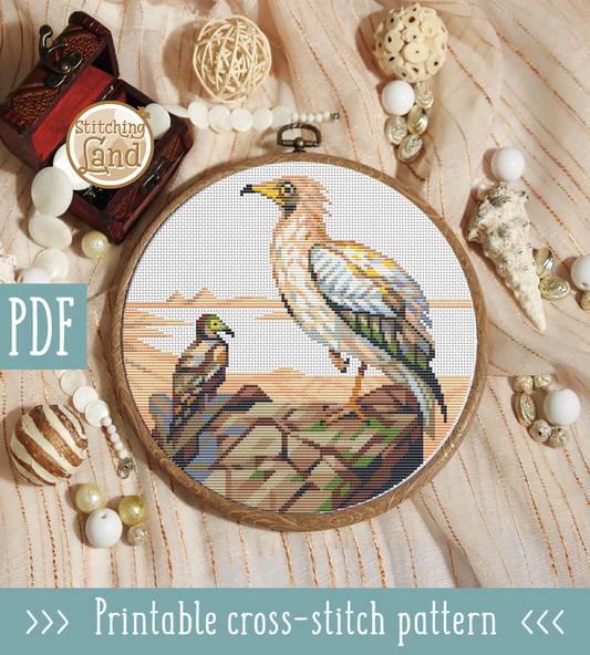 Egyptian Vulture Cross Stitch Pattern