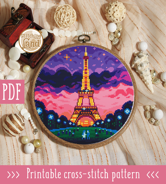 Eiffel Tower Cross Stitch Pattern