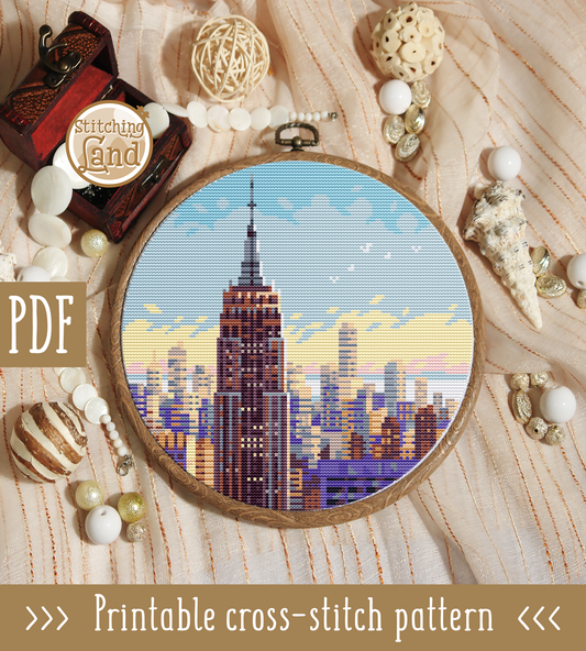 Empire State Building Cross Stitch Pattern