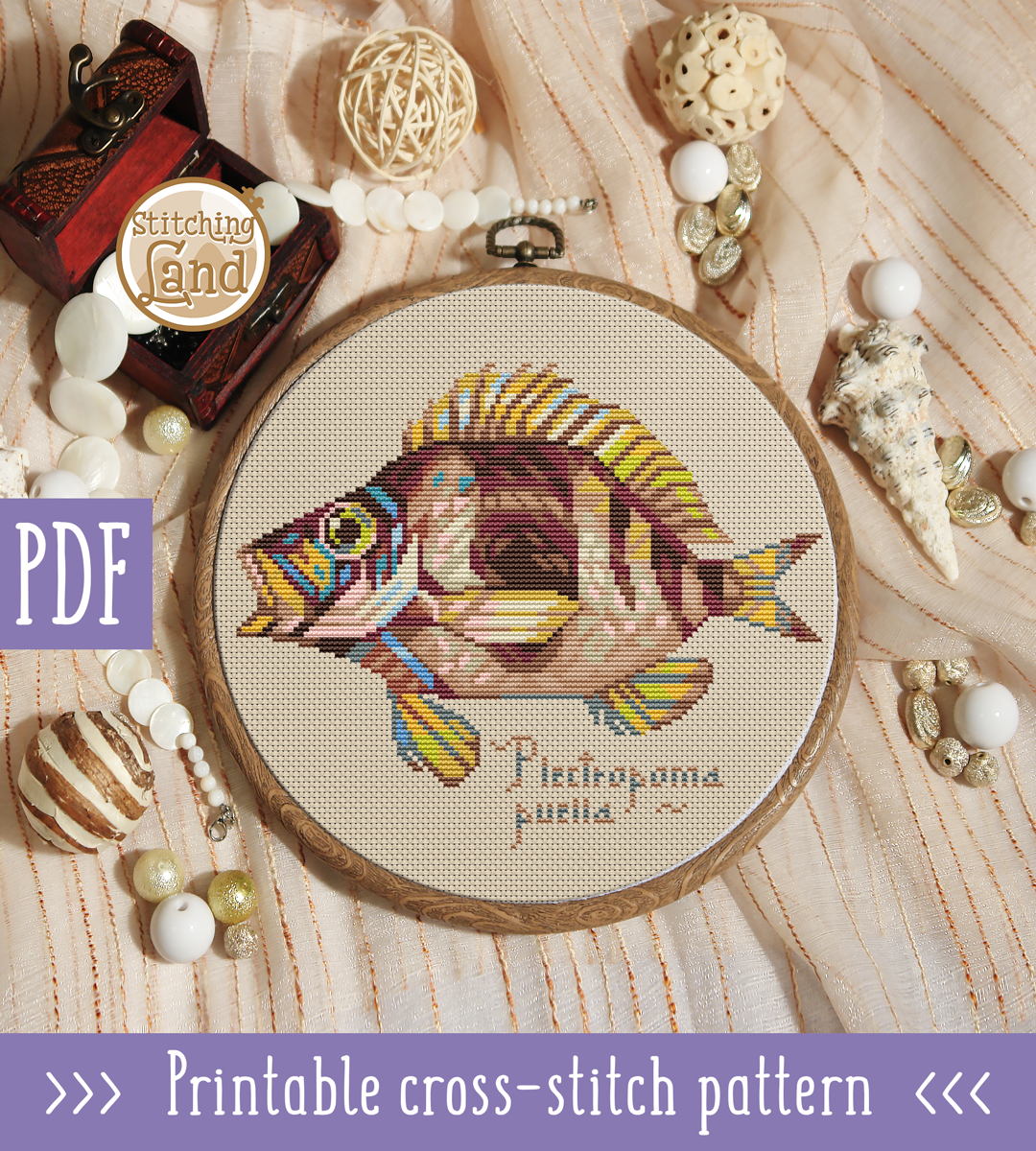 Fish Barred Hamlet Cross Stitch Pattern