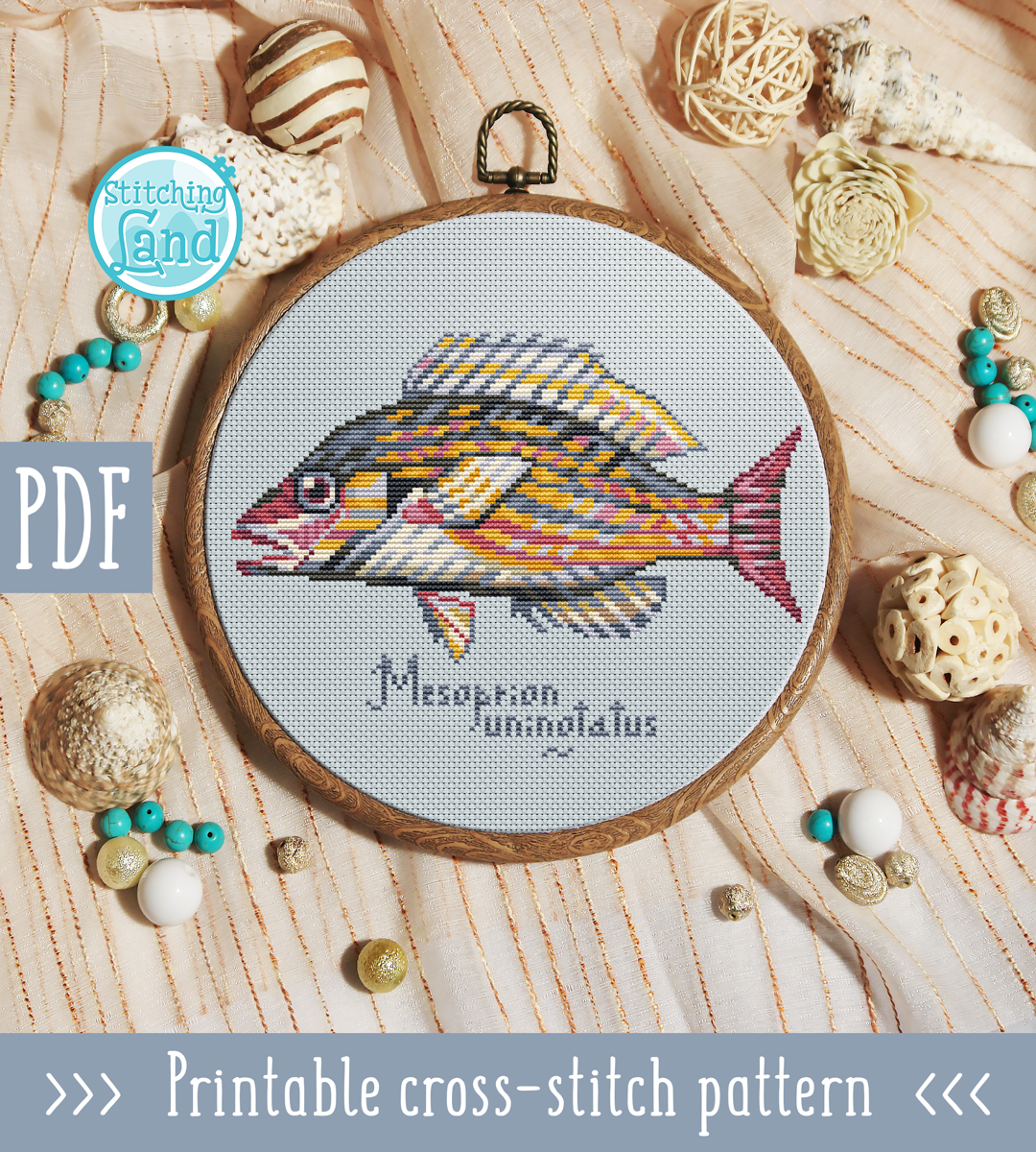 Fish Mesoprion Cross Stitch Pattern – Stitchingland fish-mesoprion-cross-stitch-pattern-stitchingland