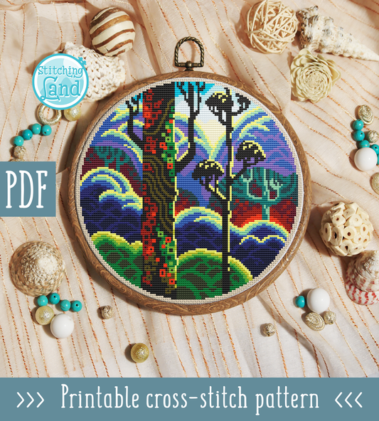 Forest Cross Stitch Pattern