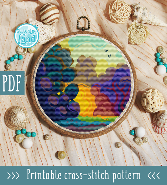 Forest Dawn Cross Stitch Pattern