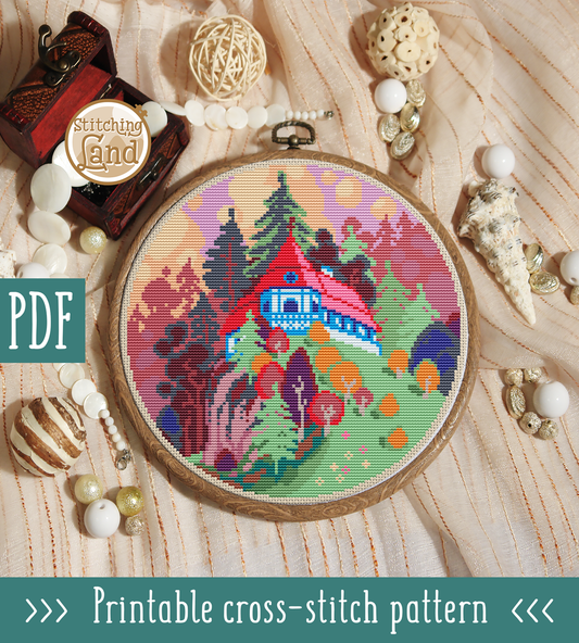 Forest Manor Cross Stitch Pattern