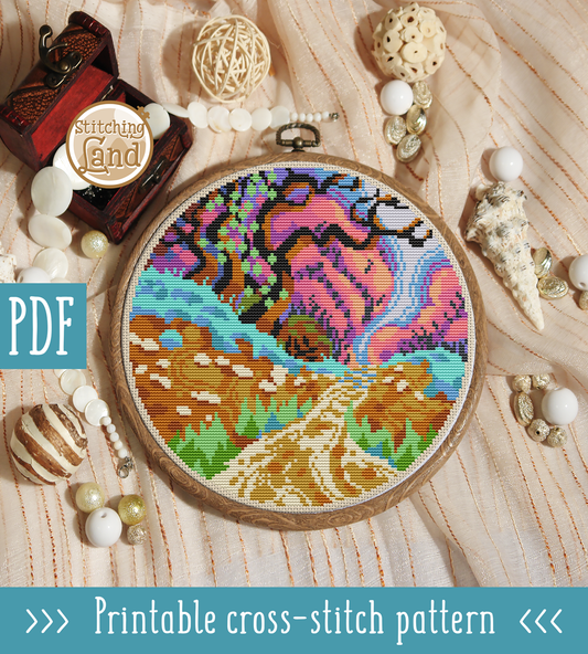 Forest Road Cross Stitch Pattern