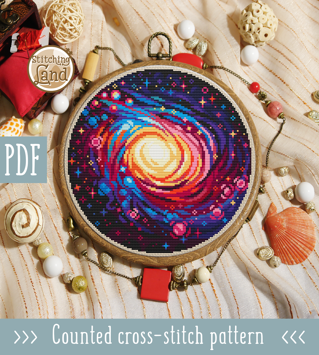 Galaxy Cross Stitch Pattern