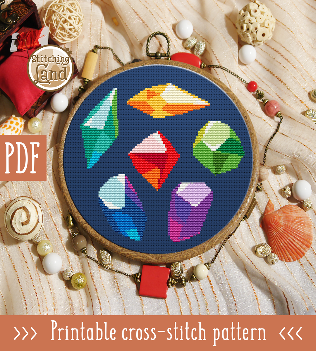 Gems Cross Stitch Pattern