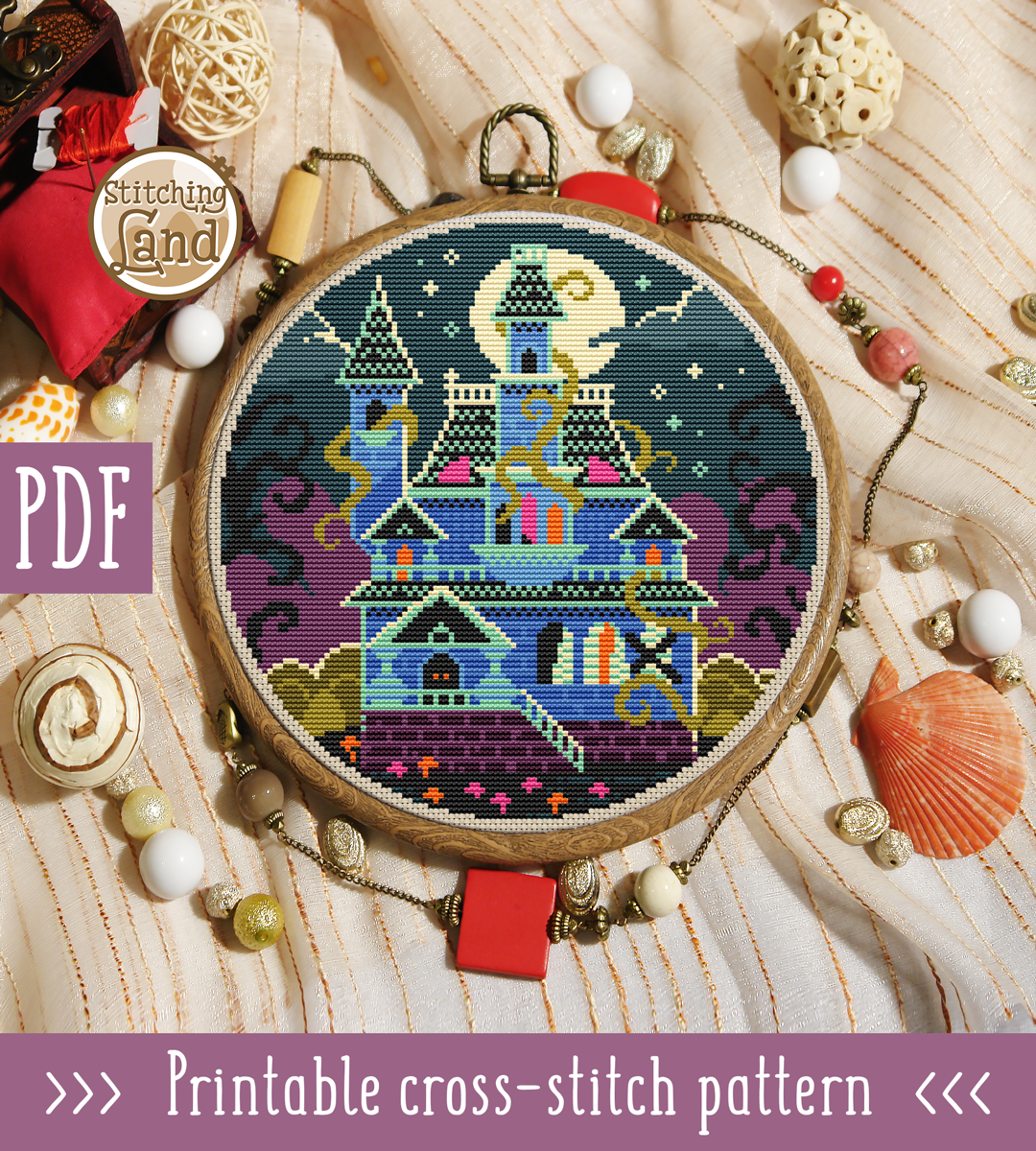 Ghost House Cross Stitch Pattern