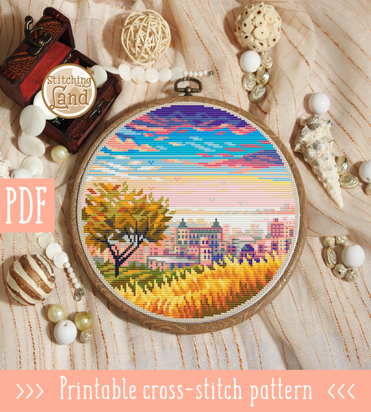 Golden Field Cross Stitch Pattern