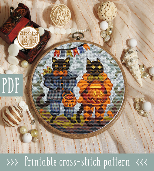 Halloween Cats II Cross Stitch Pattern