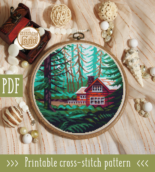 Hunting Lodge Cross Stitch Pattern