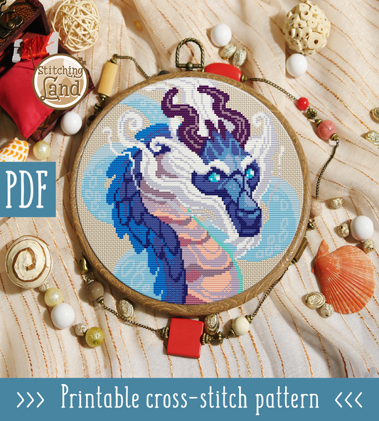 Ice Dragon Cross Stitch Pattern