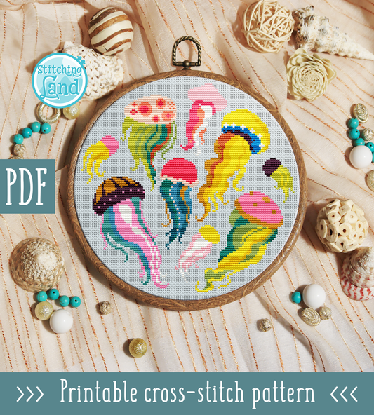 Jellyfish Cross Stitch Pattern