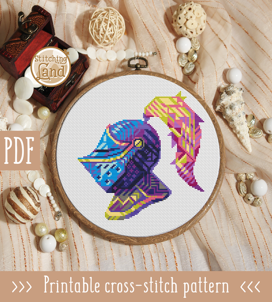 Knight Mandala Cross Stitch Pattern
